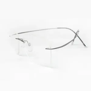 High Quality Brand Rimless Eyeglasses Slim Thin Tiny Spectacle Frameless Men b Pure Eye Glasses Optical Titanium Eyewear Frames