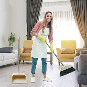 Juego combinado de escoba con recogedor con dientes para limpiar el cabello para barrer el hogar, la Oficina, la cocina, el suelo, el pelo de las mascotas para interiores y exteriores NO.7712 - Product Image 1
