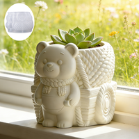 Moule en silicone DUMO Bear Trailer pour la fabrication artisanale de décorations pour la maison, petites plantes en pot