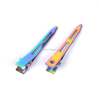 DIY Haars pangen 55mm Modish Flat Metal Single Prong Alligator Haars pangen, Schleifen Regenbogen Farbe Haarnadeln für Haarstyling-Tool