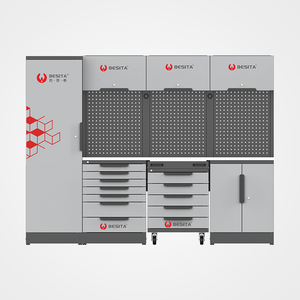 Station de travail de <span class=keywords><strong>garage</strong></span>, boîte à outils modulaire, établi, atelier, système d'armoire de <span class=keywords><strong>garage</strong></span> en métal, acier, robuste, rangement, armoire de <span class=keywords><strong>garage</strong></span> - Product Image 4