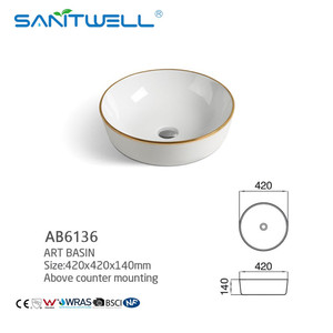 Lavabo da bagno artistico di design Chaozhou, stile popolare, con decorazione a ciotola, da appoggio - Product Image 5