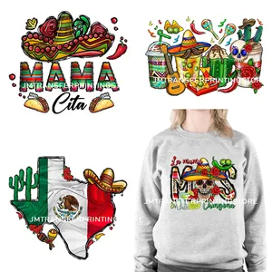 Let's Fiesta Love Mexico Cinco De Mayo La <span class=keywords><strong>Mama</strong></span> <span class=keywords><strong>Chingona</strong></span> Diseño Calcomanías Mamacita Pinata Gnomizes DTF Transfer Stickers para camiseta - Product Image 1