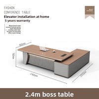 Bureau de direction haut de gamme en L avec chaise, combinaison table et chaise de patron, bureau exécutif moderne et minimaliste avec bibliothèque, livraison porte-à-porte