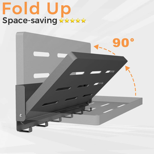 Soporte plegable de 90 grados con gancho, estante de pared plegable pequeño, estante metálico de doble capa para montar en la pared - Product Image 2