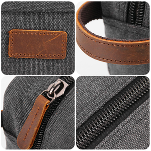 BEARKY Unisex Travel Cosmetic for Toiletry <strong>Bag</strong> Men's Fashionable Canvas Dopp Kit <strong>Accessory</strong> <strong>Bag</strong> with Zipper for Trousse Homme - Product Image 5