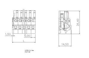 Nuovo arrivo PA66 5.0mm passo maschio femmina blocco terminale a molla per luce lineare a Led