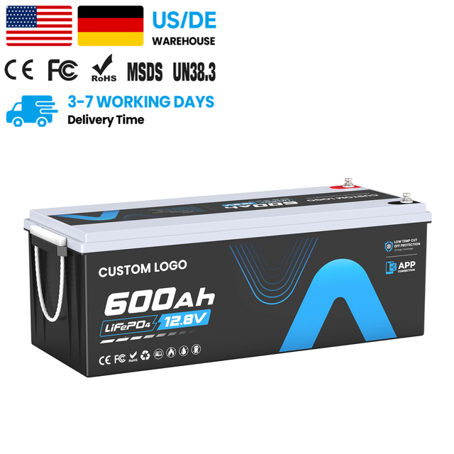12V 600Ah Bateria De LiFePO4 for Ar Condicionado Bluetooth 12.8v 460ah Battery for Autocaravana RV 4*4 Off-road Camping Vehicle