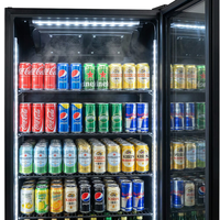 Enfriador de Bebidas de Doble Puerta de Vidrio de 680L, Refrigerador Comercial Sin Escarcha, Exhibidor Vertical, Refrigerador de Bebidas al por Mayor