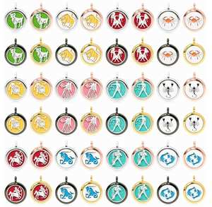 Ciondolo Diffusore di Aromi Personalizzato con <span class=keywords><strong>Segno</strong></span> <span class=keywords><strong>Zodiacale</strong></span> 25mm per Collana con 5 Pad Gratuiti - Product Image 3