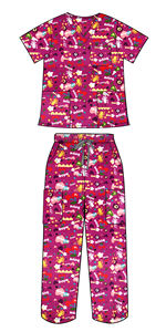 Nouvel hôpital de haute qualité Logo personnalisé uniformes infirmiers médicaux à la mode imprimé dessin animé gommages pour femmes gommages uniformes ensemble - Product Image 6