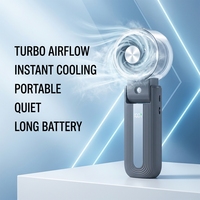 Nouveau ventilateur humidificateur portable d'été avec moteur sans balais, batterie 3500 mAh, design pliable USB pour utilisation en extérieur/voiture/hôtel