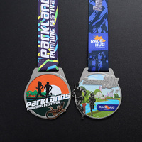 2024 Running Festival Race Award Médaille Couleur Spray Médaille en métal en alliage de zinc Personnalisation Argent 3D Running Run Marathon Médailles