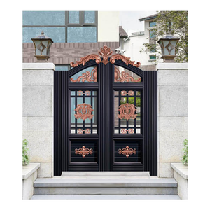 Porte d'entrée en fer forgé pour maison française, Double tuyau en fer forgé, grille d'entrée, Design mexicain - Product Image 4