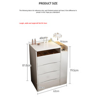 Ensemble de coiffeuse de luxe moderne éclairée avec miroir et tiroirs en bois pour chambre et salle de bain