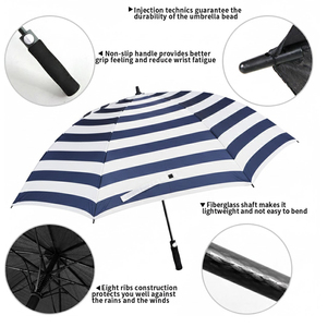 Parapluies de golf personnalisés en gros, résistants au vent, ouverture automatique, grand format, cadeaux promotionnels - Product Image 3