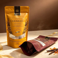 Sachet d'emballage alimentaire personnalisé avec fenêtre transparente et fermeture éclair, idéal pour le sucre, les épices, le café en poudre et les ingrédients de pâtisserie
