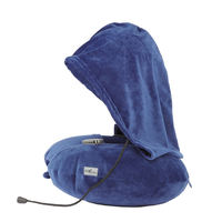Oreiller de cou gonflable léger en forme de U pour les avions Oreiller de cou avec capuche EZ Valve Oreiller de voyage gonflable
