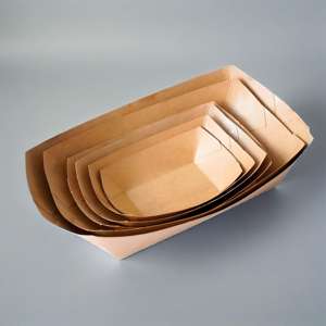 ภาชนะใส่อาหารกระดาษคราฟท์กันน้ำเรืออาหารกลางวันภาชนะใส่อาหารข้าวผัด - Product Image 3