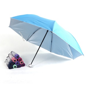 Promotional Gifts <b>Umbrella</b> on Clearance Manual Open and Close Three Folding <b>Umbrella</b> Multi Color Silver Coating <b>Umbrellas</b> - Product Image 6