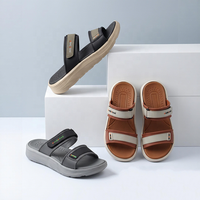 OLICOM – Claquettes personnalisées pour hommes avec logo, semelle épaisse en EVA, double bride, imperméables, confortables, soutien de la voûte plantaire, pour l'été, la rue et la plage