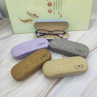 Emballage de lunettes optiques 2022 neuf, étui portable en lin rétro, pour hommes et femmes, étui de lunettes à la mode, étui en fer