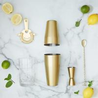 Ensemble de 6 shakers Boston 750ml/600ml Shaker à cocktail non lestés Accessoires de barman en métal Jigger Mesure en gros Barware