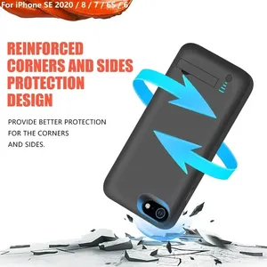 10000Mah pour <span class=keywords><strong>iPhone</strong></span> <span class=keywords><strong>SE</strong></span> 2020 8 7 6S 6 Étui de protection avec <span class=keywords><strong>batterie</strong></span> externe portable Chargeur de <span class=keywords><strong>batterie</strong></span> pour <span class=keywords><strong>iPhone</strong></span> 6 Étui - Product Image 4