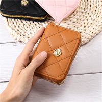 Dompet Kartu Mini wanita, kwallets koin Mini kasual untuk perempuan