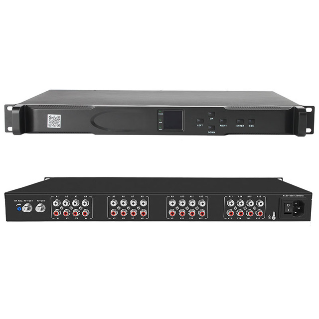 Headend Equipment 16 Channel AV Input RCA Combiner Analog Rf Modulator