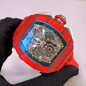 <span class=keywords><strong>Montre</strong></span> mécanique tendance 2026 Km1103 avec boîtier tonneau, cadran à aiguilles, calendrier, bracelet en fibre de carbone Ntpt, bracelet en caoutchouc pour homme - Product Image 4