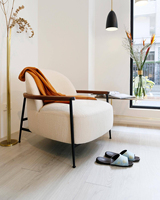 Fauteuil de détente moderne en peau de mouton blanche de luxe nordique pour la maison, le bureau, le salon, l'hôtel