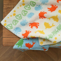 Weoui Adult Cute Cartoon Ins-Style All-Cotton Quick-dry Absorbent Square Face Towel Household