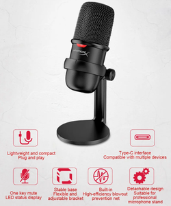 HyperX <span class=keywords><strong>solocast</strong></span> <span class=keywords><strong>USB</strong></span> คอนเดนเซอร์100% เล่นเกมของแท้เข้ากันได้กับ PS4 PC และ Mac สำหรับการเรียนการสอน - Product Image 3