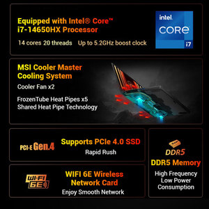 <span class=keywords><strong>Portatile</strong></span> <span class=keywords><strong>MSI</strong></span> Katana 17 con Processore Core i7 di 14ª Generazione Schermo da Gioco e e-Sports Super Ampio da 17,3 Pollici 2.5K <span class=keywords><strong>Portatile</strong></span> da Gioco con RTX 5060 - Product Image 5
