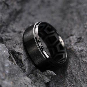 Anillo de boda de tungsteno DJ087 para hombre, diseño geométrico moderno, acabado liso, 8 mm de ancho, joyería de moda - Product Image 6