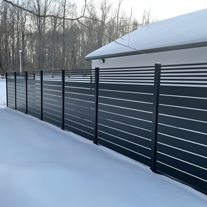 Clôture en aluminium à pointes, revêtement noir en poudre, pour cour avant, jardin, enclos extérieur - Product Image 1