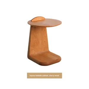 Square Solid Wood Nightstand Compact Coffee <b>Table</b> Bedroom Storage Cabinet - Product Image 6