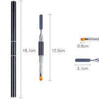 1 pièce Pinceau double embout pour extension de gel, stylo de peinture florale, spatule pour gel UV acrylique, outil de manucure