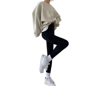Sweat-shirt à capuche personnalisé pour femme, 100% coton, quart de manche, respirant, chaud, pull-over, couleur unie, manches longues, capuche seau - Product Image 2