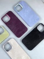 Étui de téléphone de charge sans fil magnétique en daim mince classique pour Iphone 15 16 17 Pro Max couverture de téléphone en cuir artificiel élégant