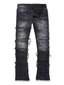 <span class=keywords><strong>Pantalones</strong></span> vaqueros de pierna recta para hombre nuevos de alta calidad de verano, moda callejera americana con parche elástico, <span class=keywords><strong>pantalones</strong></span> de pierna recta de mezclilla al por mayor - Product Image 6