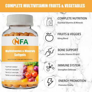 Cápsulas Blandas de Multivitaminas y Minerales OEM ODM con Vitamina, Calcio e Ioduro para Apoyar la Energía, la Inmunidad, la Función Muscular, la Salud Ósea y Cardíaca - Product Image 3