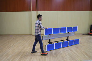 Gradas Móviles <span class=keywords><strong>de</strong></span> Dos Filas <span class=keywords><strong>de</strong></span> Aluminio y Acero para Campos <span class=keywords><strong>de</strong></span> Fútbol, Gradas Removibles y Duraderas para Gimnasios, Bancos para Espectadores - Product Image 2