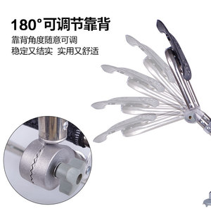 เก้าอี้ตกปลาแบบพกพาสแตนเลสขาพับได้พร้อมที่วางแก้วสำหรับตกปลากลางแจ้ง - Product Image 4