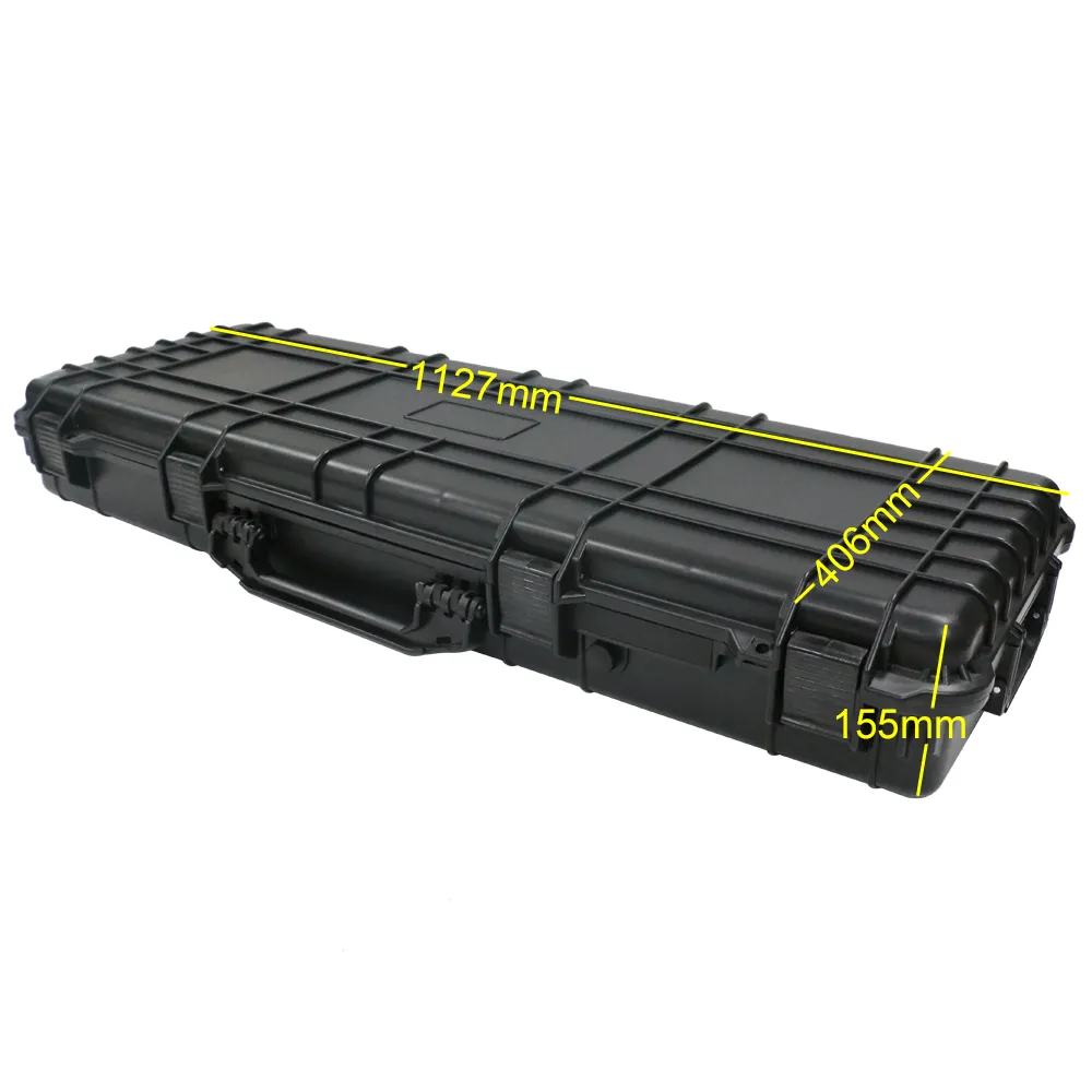 outdoor shockproof waterproof long rolling rugged hard plastic case protective hard carry long gun case