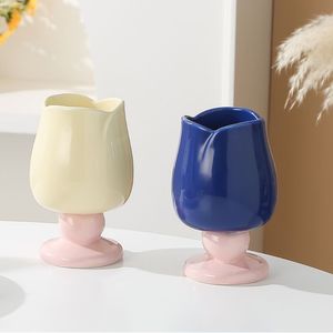 Taza de Cerámica Creativa Estilo Tulipán, de Alta Estética, para el Hogar, Desayuno, Parejas, Café, Agua - Product Image 4