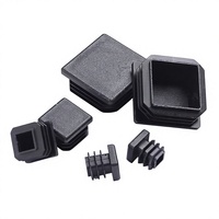 Embout coulissant carré en plastique noir pour tubes carrés, bouchons en polyéthylène pour tubes carrés, embouts de finition pour tubes de meubles, embouts pour pieds de chaise