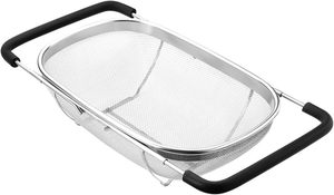 Passoire de cuisine pliable en acier inoxydable de haute qualité, maille fine, design écologique pour le lavage des légumes et des fruits - Product Image 4