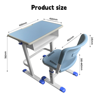 Fabricant chinois de mobilier scolaire en gros : Table de classe avec plateau en plastique, hauteur réglable et fente pour stylo, idéale pour l'étude à domicile